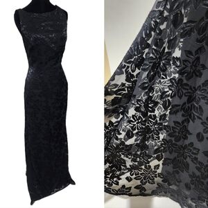 Vintage 90s rhapsody black floral long classy dress